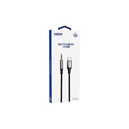 Sunix USB-C to 3.5mm Aux Kablo Tak-Çalıştır AC-06 Plus