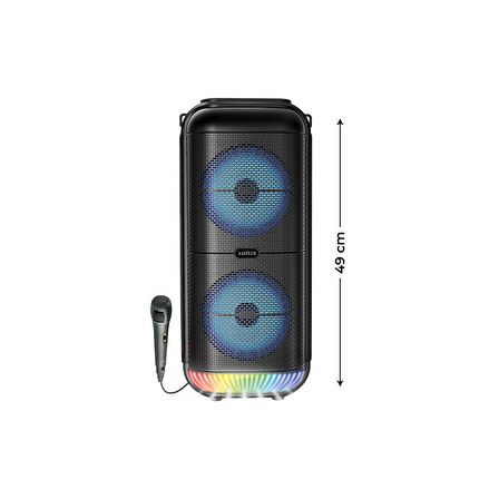 Sunix 1800 Mah 6,5"x2 Mikrofonlu Led Işıklı Bluetooth Hoparlör BTS-95