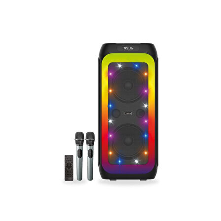 Sunix 80W 6000 Mah Çift Mikrofonlu Ledli Bluetooth Hoparlör BTS-X700