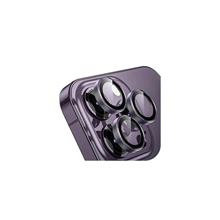 SHAZA Iphone 14 Pro / 14 Pro Max İle Uyumlu Darbeye Dayanıklı Mekanizmalı Safir Kamera Lens Koruyucu Mor