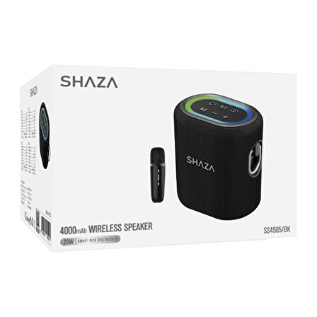 SHAZA TAŞINABİLİR BLUETOOTH MİKROFON 30W HOPARLÖR