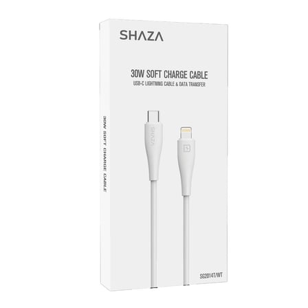 Shaza 30W Type-C To Lightning Soft Şarj ve Data Kablosu 