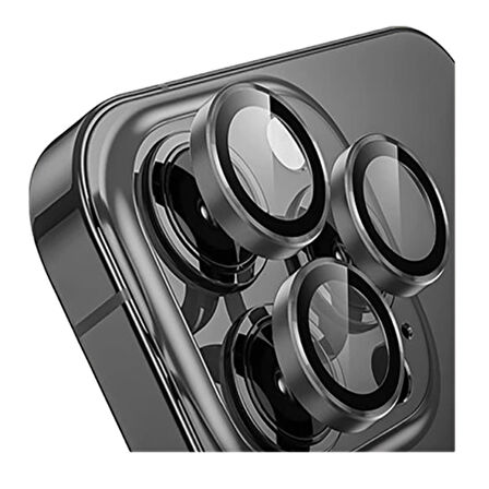 SHAZA Iphone 16/16 Plus İle Uyumlu Darbeye Dayanıklı Mekanizmalı Safir Kamera Lens Koruyucu Gri