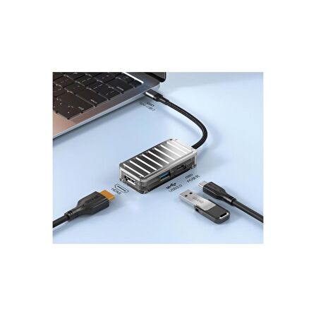 Sunix 100W PD 3in1 Type-C to HDMI Hub Port Adaptör HB-11