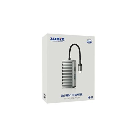Sunix 100W PD 3in1 Type-C to HDMI Hub Port Adaptör HB-11
