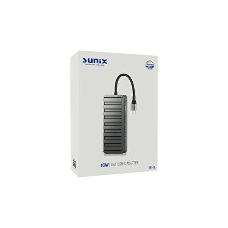 Sunix 100W 7in1 Usb-C  Hub Adaptör HB-12