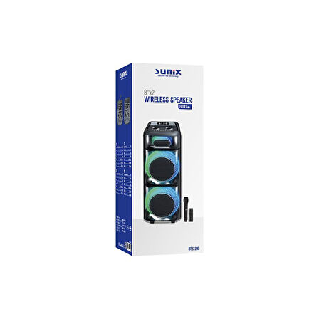 Sunix 100W 6000 Mah Mikrofon ve Kumandalı 85cm Bluetooth Hoparlör BTS-280