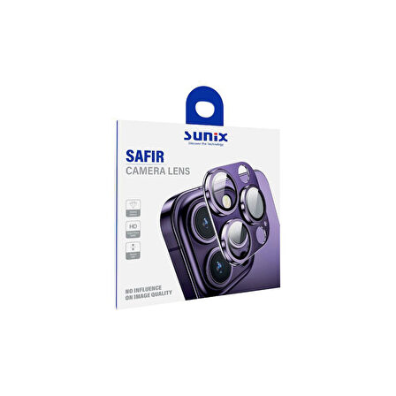 Sunix Iphone 16 Pro / 16 Pro Max İle Uyumlu Darbeye Dayanıklı Safir Kamera Lens Koruyucu Siyah