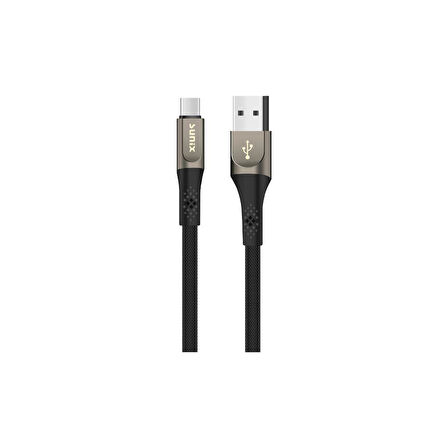 Sunix 3.0A Usb-A Type-C  Örgülü Secret Data ve Şarj Kablosu SC-122