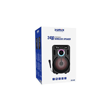 Sunix 20W 2400 Mah Kablolu Mikrofonlu Bluetooth Hoparlör BTS-420