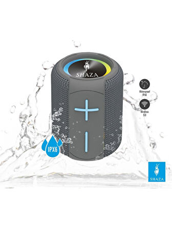 SHAZA SS4506/GR Taşınabilir 8W Ses Çıkışı RGB Bluetooth Hoparlör Gri