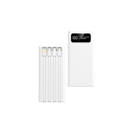 Sunix 12.000 Mah 22.5W Kendinden Kablolu Süper Hızlı Powerbank Beyaz PB-88