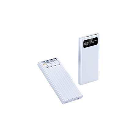 Sunix 12.000 Mah 22.5W Kendinden Kablolu Süper Hızlı Powerbank Beyaz PB-88