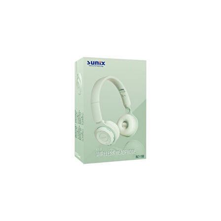 Sunix 120 Saat Bekleme Süreli V5.0 Kulak Üstü Bluetooth Kulaklık Yeşil BLT-150
