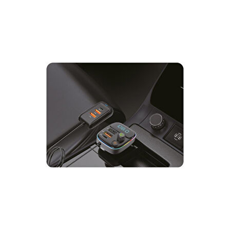 Sunix PD 30W Şarj ve RGB Led Işıklı Araç Modülatörü MDL-17