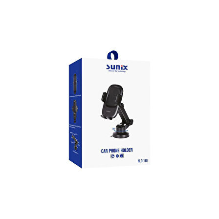 Sunix 360° Dönebilen Ayarlanabilir Araç İçi Telefon Tutucu HLD-190