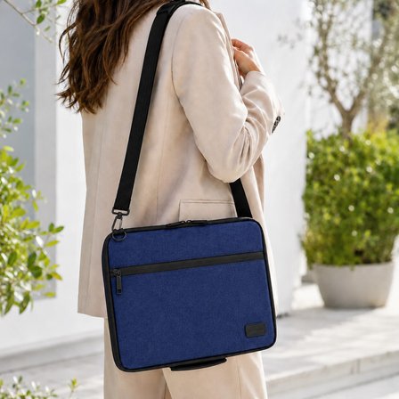 XYZ 3in1 Serisi XYZ141 13,14 inch Uyumlu Tablet, Laptop El ve Omuz Çantası - Lacivert
