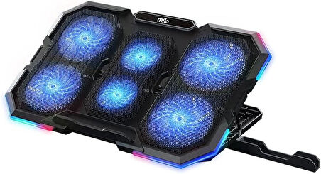 Classone Mila Serisi M6 R-TYPE 13-17 inch Uyumlu 2200 RPM, RGB Işıklı, 6 Fan, Telefon Stand, 2 USB Notebook Soğutucu Stand