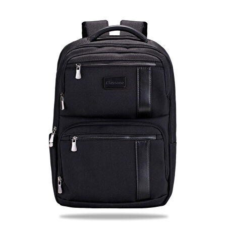 Classone BP-BS100 Business VIP B1 - Serisi 15.6' WTX Pro Su Geçirmez Kumaş Laptop Sırt Çantası-Siyah
