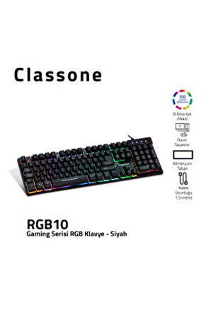 Classone Rgb10 Rgb Serisi Gamıng Klavye OUTLET