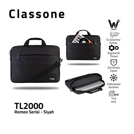 Classone 15.6 inch Magic Serisi Notebook Çanta / Siyah