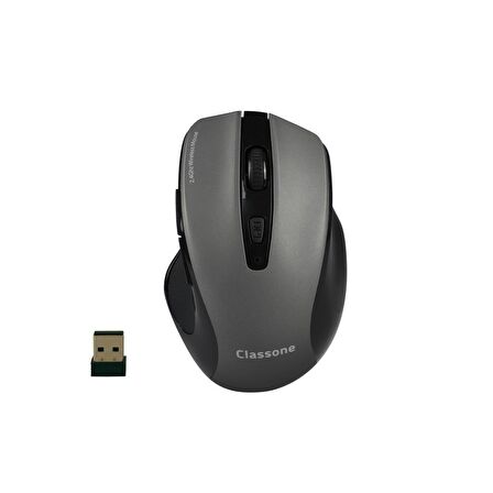 Classone WL600 Serisi Kablosuz Mouse Siyah Gri