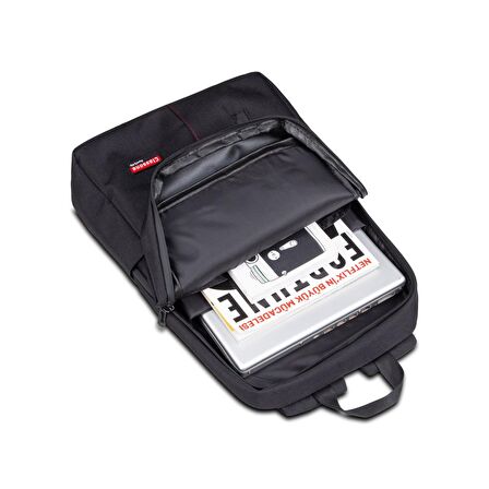 Classone BP-WTX400SK 15,6" Su Geçirmez Kumaş Fermuar Notebook Laptop Sırt Çantası Siyah Kırmızı