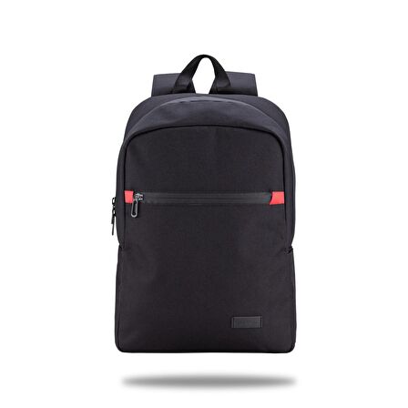 Classone BP-WTX300SK 15,6"Su Geçirmez Kumaş Fermuar Notebook Sırt Çantası Siyah Kırmızı