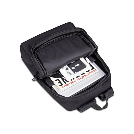 Classone BP-WTX300SK 15,6"Su Geçirmez Kumaş Fermuar Notebook Sırt Çantası Siyah Kırmızı