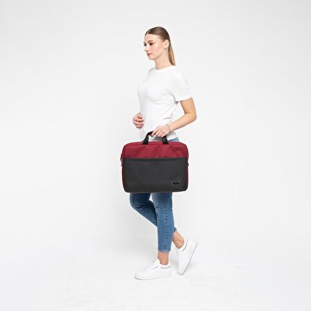 Mila ML-T105 Business 15.6"Su Geçirmez Kumaş Fermuar Notebook Çantası Bordo