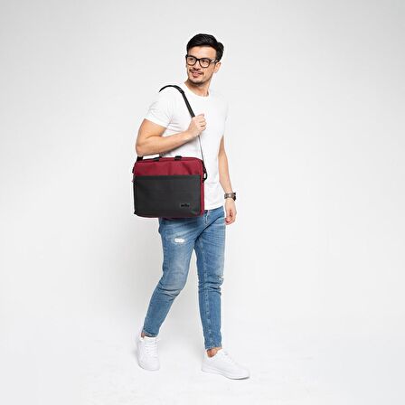 Mila ML-T105 Business 15.6"Su Geçirmez Kumaş Fermuar Notebook Çantası Bordo