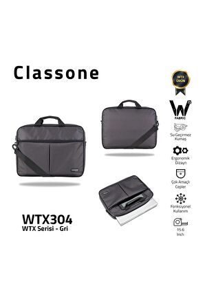  Classone Wtx304 Wtxpro serisi 15.6 Inch Uyumlu Su Geçirmez Kumaş Macbook, Laptop , Notebook El Çant