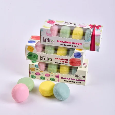 La Diva 4'lü Makaron Sabun - Renkli