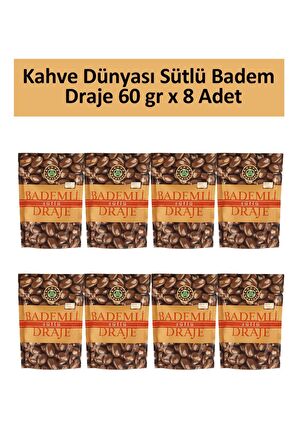 Kahve Dünyası SÜTLÜ BADEM DRAJE 60 GR x 8 Adet