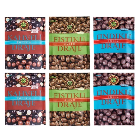 Kahve Dünyası Draje 60 gr Kahve-Fıstık-Fındıklı 6 li Karma Paket