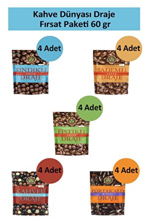 Kahve Dünyası Draje FIRSAT PAKETİ 60 GR x 20 Adet