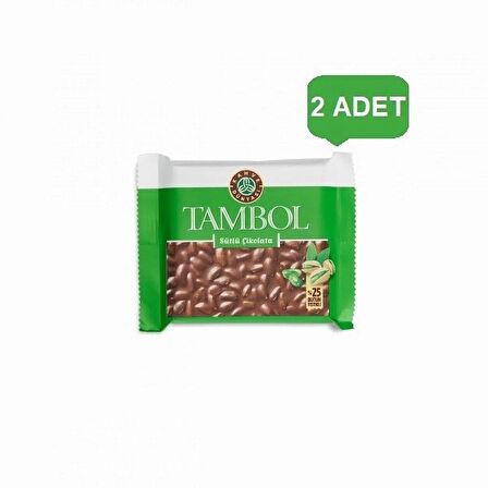 Kahve Dünyası Tambol Tam Antep Fıstıklı Sütlü Çikolata 77 gr(2ADET)