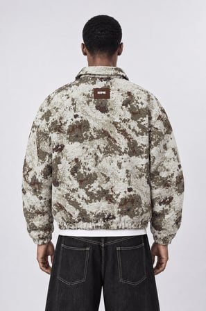 Erkek Jakarlı Oversize Bomber Ceket Bej
