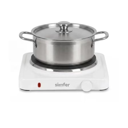 Simfer Hp1500w Beyaz Hot Plate Tek Gözü Elektrikli Ocak (Çift Emniyetli Termostat , 1500W Krom Çember)