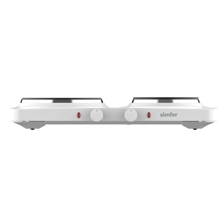 Simfer HP2500W Beyaz Hot Plate İki Gözlü Elektrikli Ocak (Çift Emniyetli Termostat , 2500W Krom Çember)