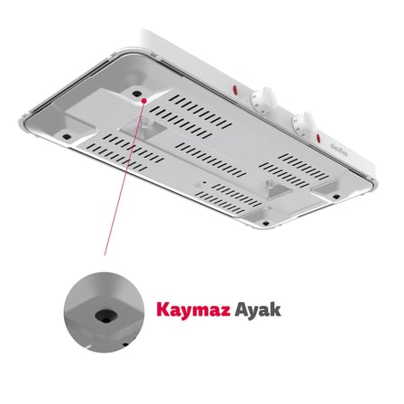 Simfer HP2500W Beyaz Hot Plate İki Gözlü Elektrikli Ocak (Çift Emniyetli Termostat , 2500W Krom Çember)