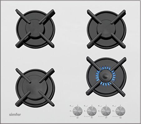 Simfer 3036 Beyaz Cam Set Üstü Ocak