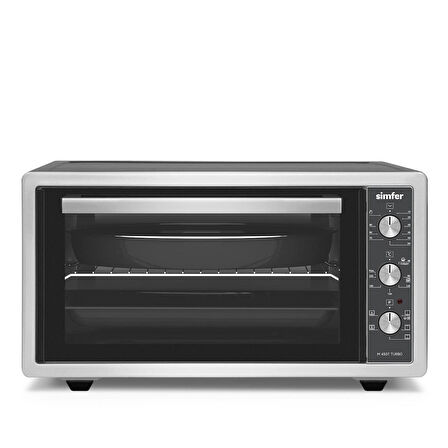 Simfer 4507 İnox Gri 45 LT Turbo Fan Mini/Midi Fırın - 6 Fonksiyon, Pop-Up Düğme, Yoğurt Yapma & Buz Çözme