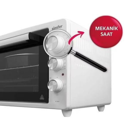 Simfer 4242 Beyaz 42 LT Turbo Fan Mini/Midi Fırın - 6 Fonksiyon,Yoğurt Yapma, Buz Çözme & İç Aydınlatma