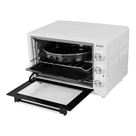Simfer 3420 Beyaz 34 LT Statik Mini/Midi Fırın - 4 Fonksiyon, Programlanabilir Pişirme & Isı Kontrol Sistem