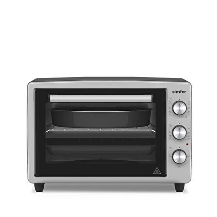 Simfer 3426 İnox Gri 34 LT Statik Mini/Midi Fırın - 4 Fonksiyon, Programlanabilir Pişirme & Isı Kontrol
