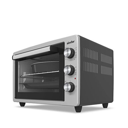 Simfer 3426 İnox Gri 34 LT Statik Mini/Midi Fırın - 4 Fonksiyon, Programlanabilir Pişirme & Isı Kontrol