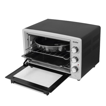 Simfer 3426 İnox Gri 34 LT Statik Mini/Midi Fırın - 4 Fonksiyon, Programlanabilir Pişirme & Isı Kontrol
