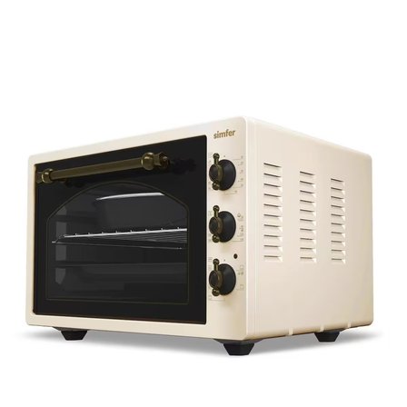 Simfer 4295 Retro Bej 42LT  Turbo Fan Mini/Midi Fırın – 6 Fonksiyon, Yoğurt Yapma & Buz Çözme Özellikli