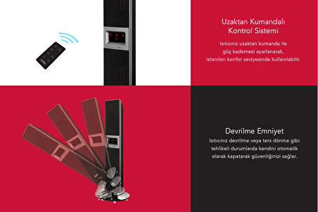 Simfer Single X Karbon Serisi IP65 Suya-Toza Dayanıklı Siyah Uzaktan Kumandalı İç/Dış Mekan Isıtıcı